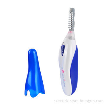 Portable eyelash curler, two level temperature, demountable eyelash comb, cosmetics